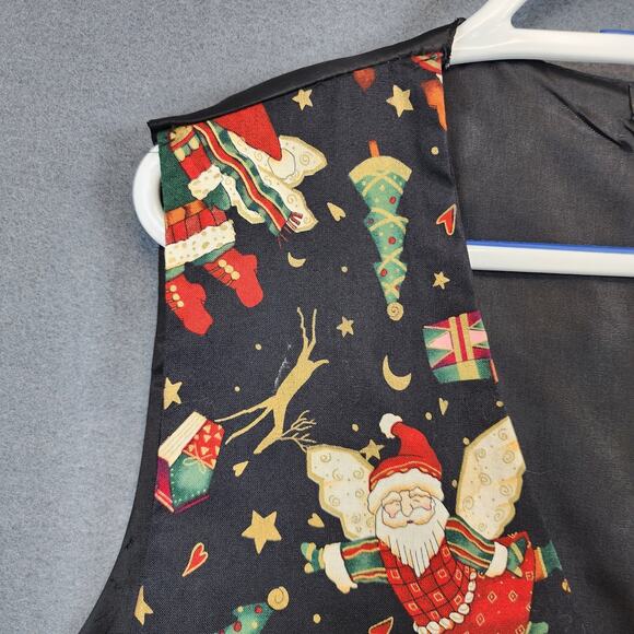 111 Main Womens Vest XXL 2XL Christmas Tree Santa Holiday Reindeer Office Vtg - Picture 6 of 12